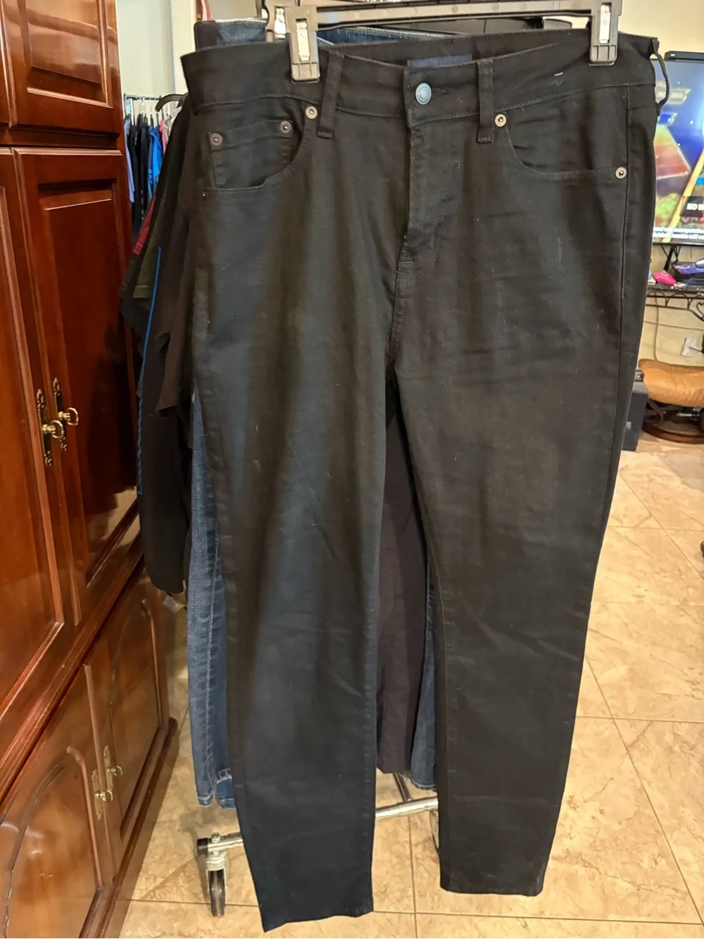 Classic 34 x 32 Black Super Skinny Jeans